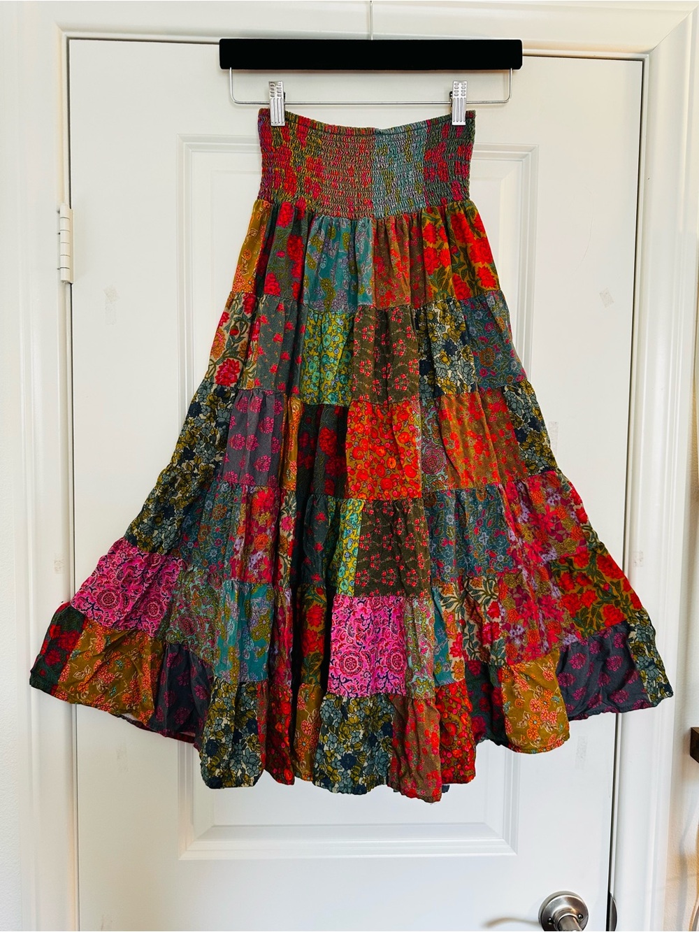 NATURAL LIFE Multicolor Patchwork Boho Maxi Skirt